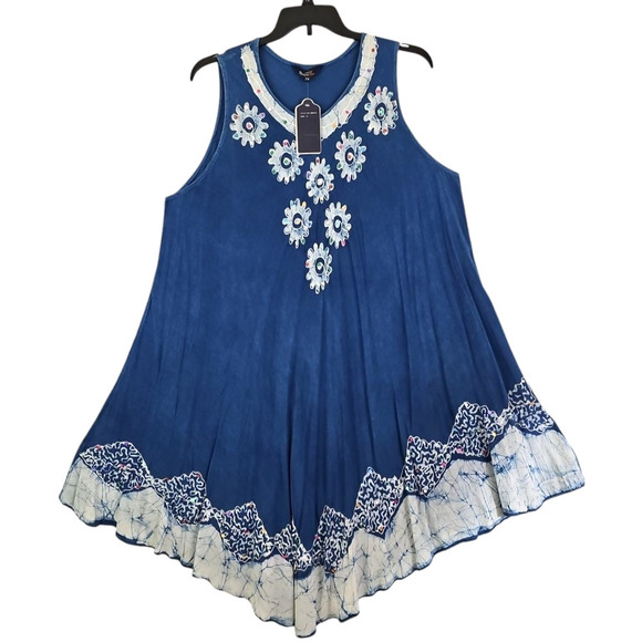 Riviera Sun ~Woman Plus Sizw 2X~ Blue Embroidered Sequin Maxi Flare Dress NWT. - Picture 11 of 15